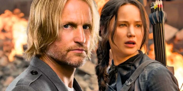 Haymitch e Katniss em Jogos Vorazes