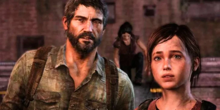 Joel e Ellie no jogo de The Last of Us