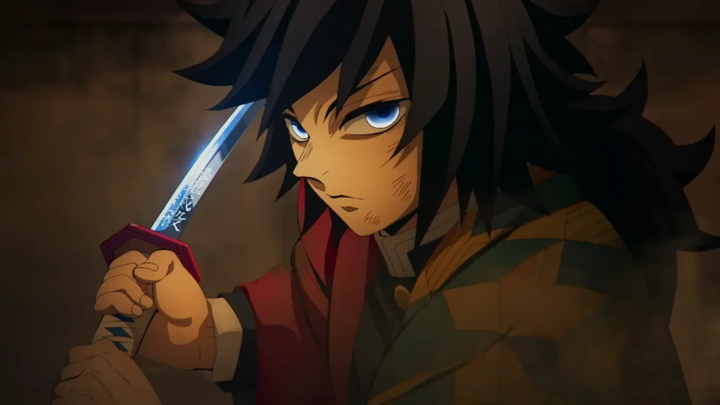 Giyu Tomioka em cena de Demon Slayer: Castelo Inifnito