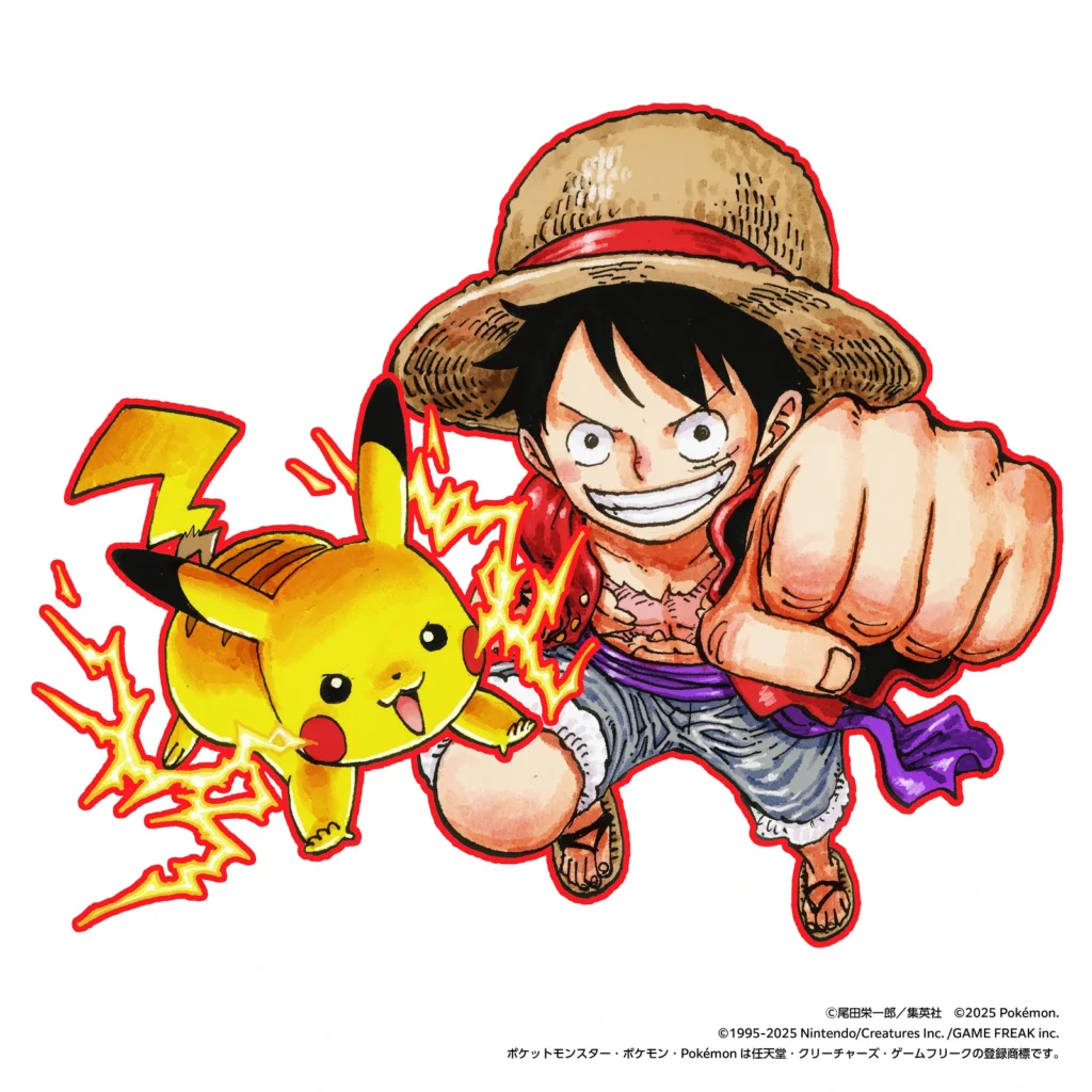 Pikachu e Luffy em arte colaborativa ilustrada por Eiichiro Oda