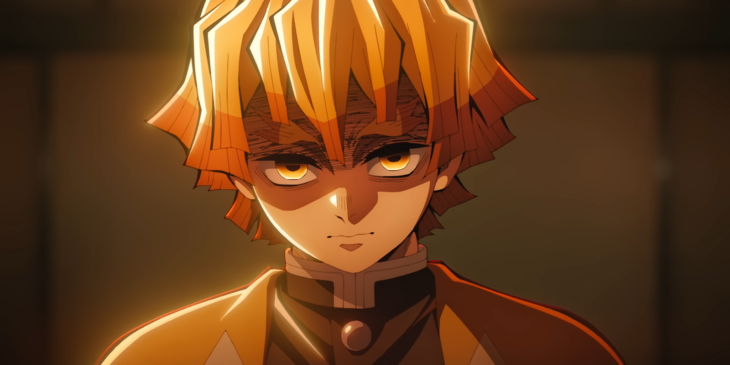Zenitsu em cena do primeiro filme de Demon Slayer: Castelo Infinito