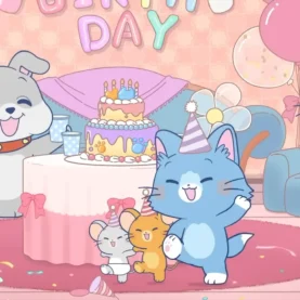 Personagens de Tom & Jerry Gokko reunidos em festa de aniversário