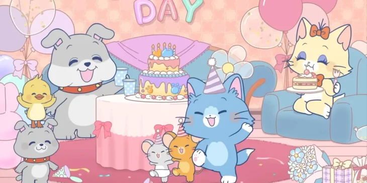 Personagens de Tom & Jerry Gokko reunidos em festa de aniversário