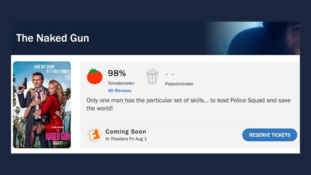 Aprovação de Corra Que a Polícia Vem Aí no Rotten Tomatoes
