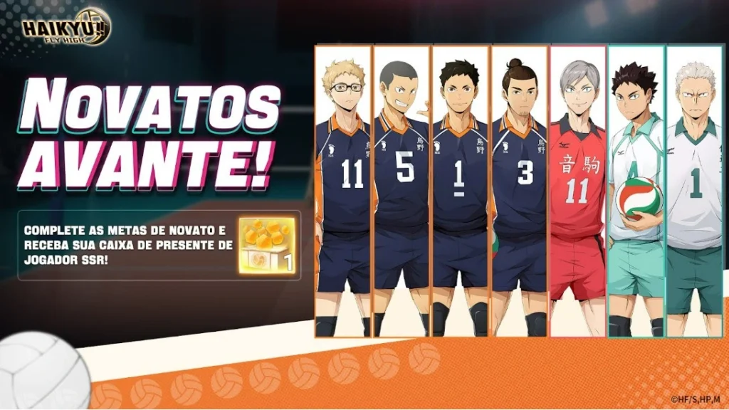 Recompensa - Novatos no jogo HAIKYU!! FLY HIGH