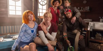 Elenco dos Chapéus de Palha em foto dos bastidores da 2ª temporada de Onw Piece: A Série