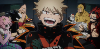 Bakugo e mais em cena de My Hero Academia: Agora É a Sua Vez