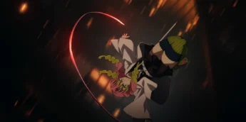 Mitsuri em cena de Demon Slayer: Castelo Infinito