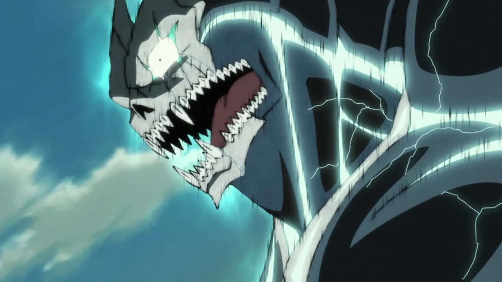 Kafka transformado em cena do Episódio 17 de Kaiju No. 8