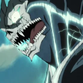 Kafka transformado em cena do Episódio 17 de Kaiju No. 8
