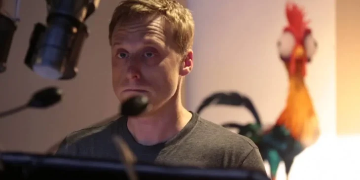 Alan Tudyk gravando falas para Moana