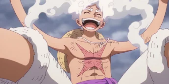 Luffy na forma Gear 5 em cena do Episódio 1.140 de One Piece