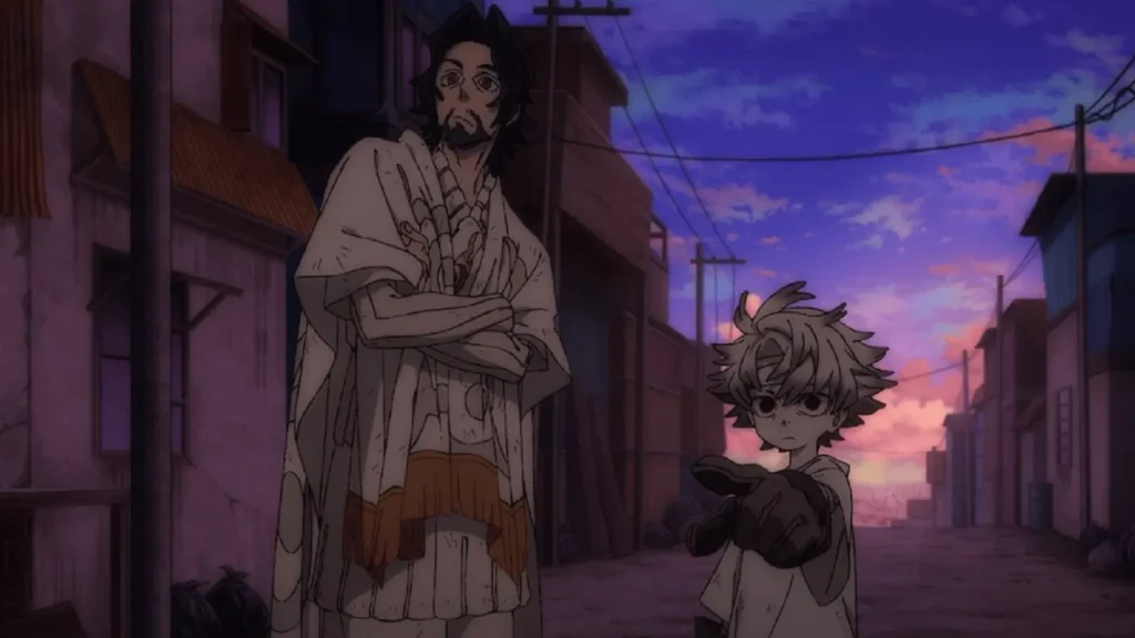 Rudo e Regto em flashback do Episódio 6 de Gachiakuta