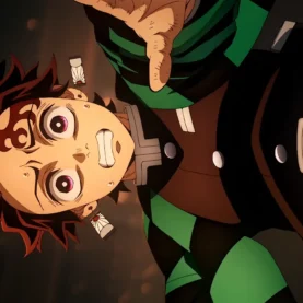 Tanjiro caindo no Castelo Infinito em cena de Demon Slayer: Castelo Infinito