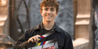 Walker Scobell na produção da 3ª temporada de Percy Jackson