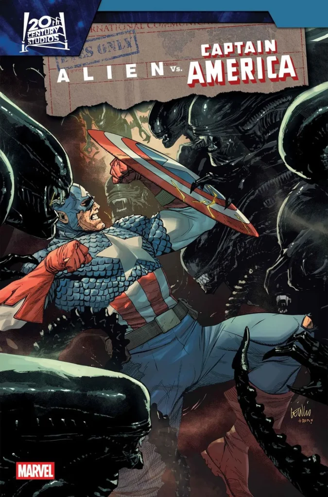 Arte de capa de Alien vs. Captain America