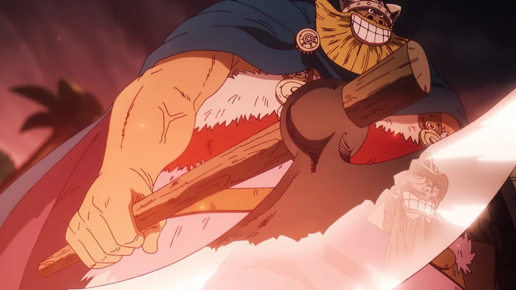 Brogy com seu machado em cena do Episódio 1.141 de One Piece