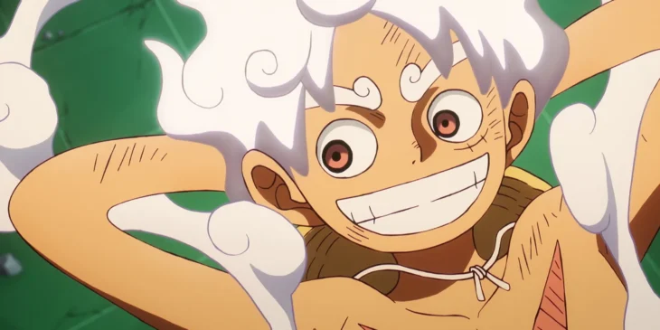 Luffy na forma Gear 5 em cena do Episódio 1.141 de One Piece