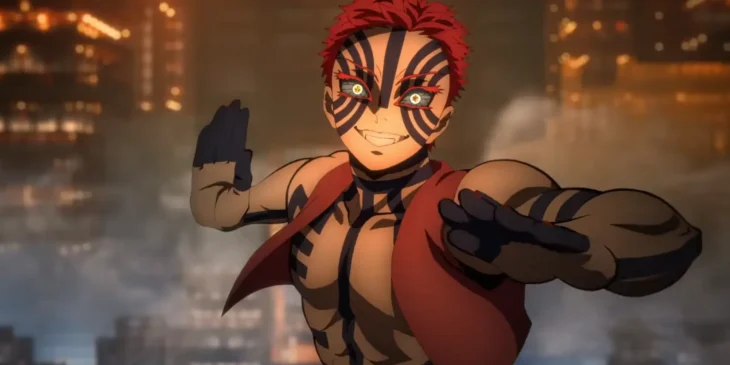 Akaza em cena de Demon Slayer: Castelo Infinito