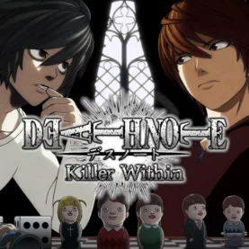 Kira e L em imagem promocional do jogo Death Note Killer Within