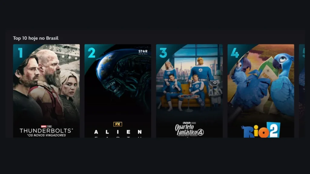 Thunderbolts no Top 10 Brasil do Disney+