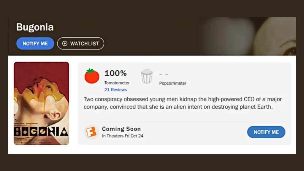 Bugonia no Rotten Tomatoes