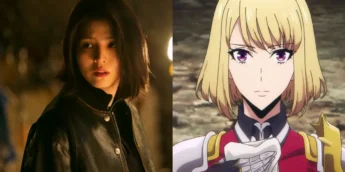 Han So-hee em cena de My Name e Cha Hae-in no anime Solo Leveling