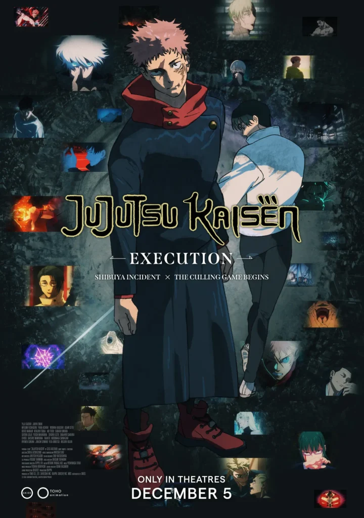 Pôster oficial do filme compilatório Jujutsu Kaisen: Execução