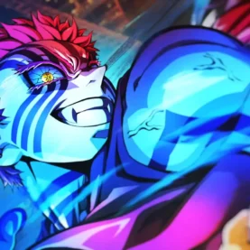 Akaza em arte promocional de Demon Slayer: Castelo Infinito