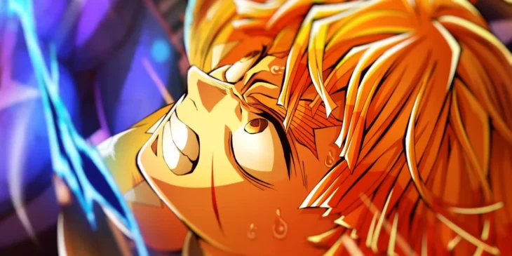 Zenitsu enfrentando Kaigaku em novo pôster de Demon Slayer Castelo: Infinito