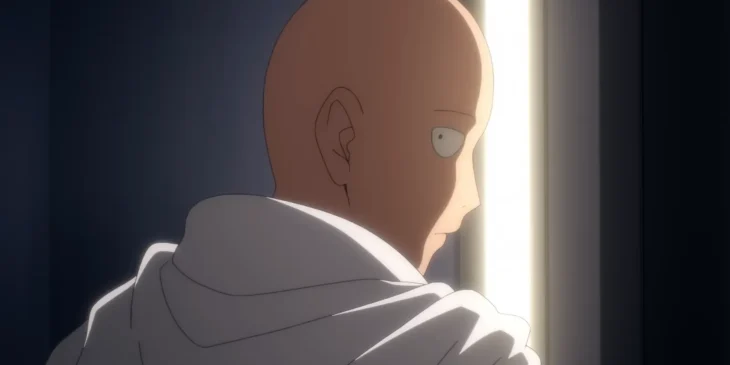 Saitama em cena da 3ª temporada de One-Punch Man