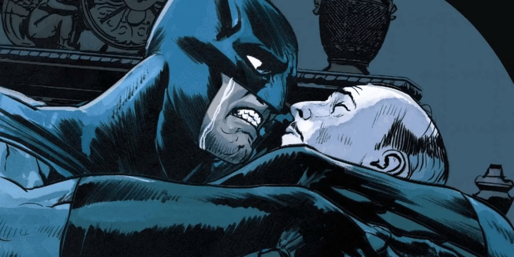 Alfred morto nos braços do Batman
