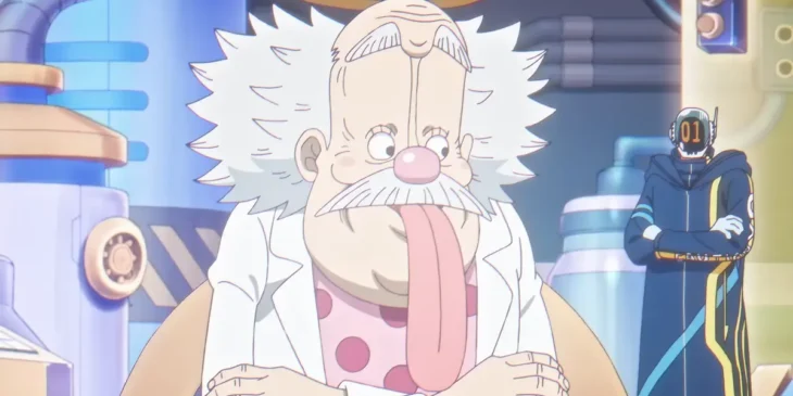Transmissão de Vegapunk em cena do Episódio 1.143 de One Piece