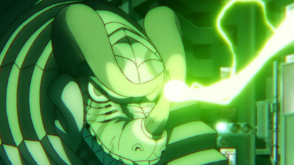 Ataque de kaiju em cena do Episódio 11 da 2ª temporada de DAN DA DAN