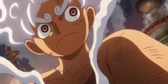 Luffy na forma Gear 5 em cena do Episódio 1.143 de One Piece