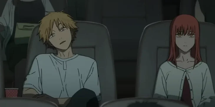 Denji e Makima no cinema em cena de Chainsaw Man - O Filme: Arco da Reze