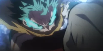 Deku enfrentando Shigaraki na temporada final de My Hero Academia
