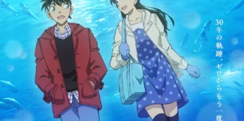 Shinichi Kudō e Ran Mōri em pôster de Detetive Conan Episódio Zero
