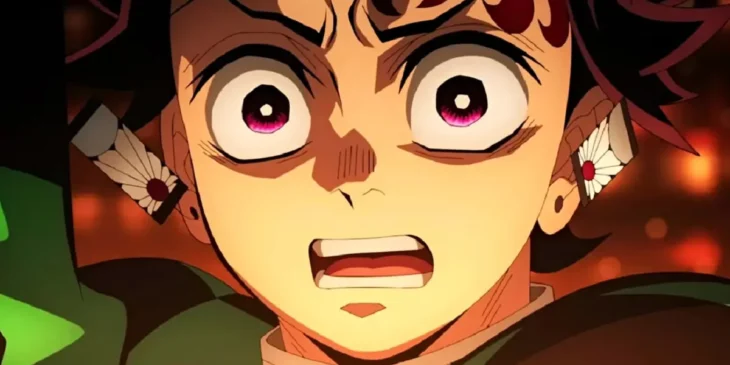 Tanjiro em cena de Demin Slayer: Castelo Infinito