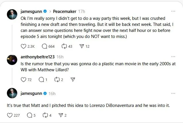 James Gunn no Threads
