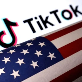 TikTok e a bandeira dos Estados Unidos