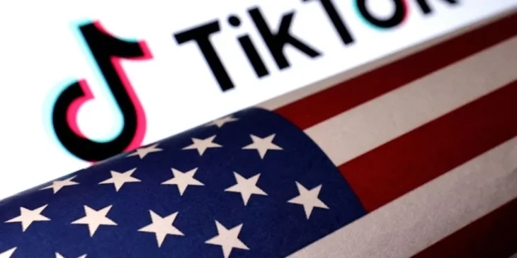 TikTok e a bandeira dos Estados Unidos