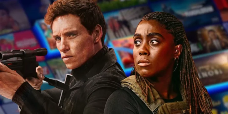 Eddie Redmayne e Lashana Lynch em O Dia do Chacal