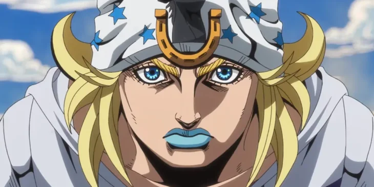 Johnny Joestar em cena de JoJo's Bizarre Adventure: Steel Ball Run