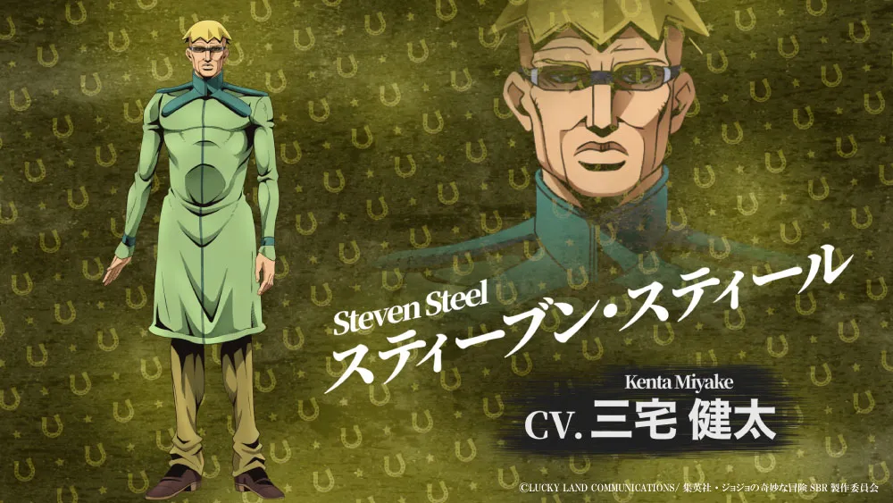 Design de Steven Steel em JoJo's Bizarre Adventure Parte 7: Steel Ball Run