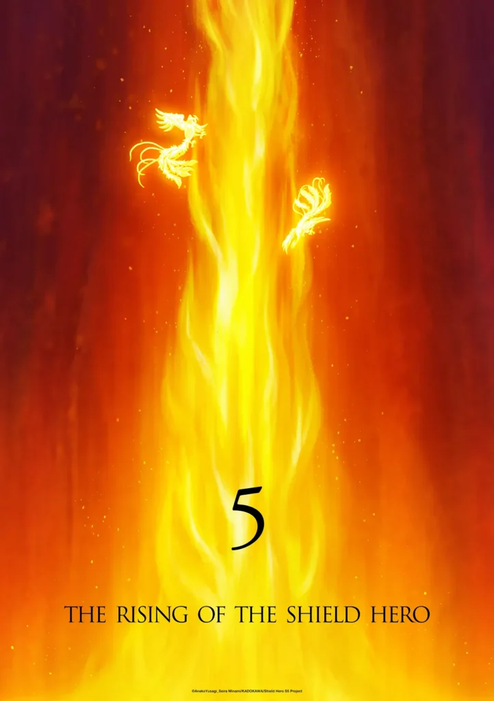 Pôster de anúncio da 5ª temporada de The Rising of the Shield Hero