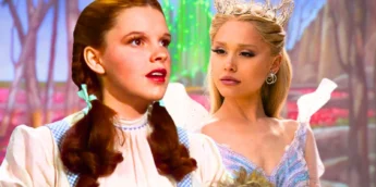 Ariana Grande como Glinda em Wicked Parte II e Dorothy