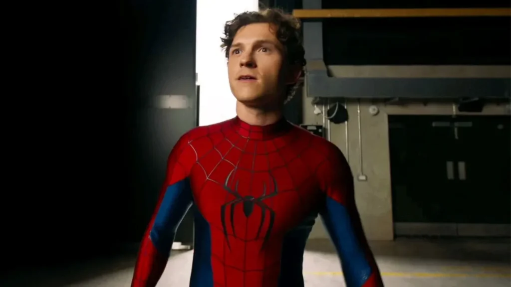 Tom Holland no set de Homem-Aranha 4