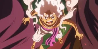 Luffy na forma Gear 5 em cena do Episódio 1.145 de One Piece