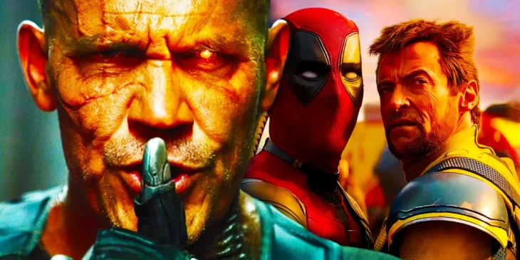 Josh Brolin como Cable, Ryan Reynolds como Deadpool e Hugh Jackman como Wolverine